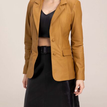 Women's Tailored Leather Blazer