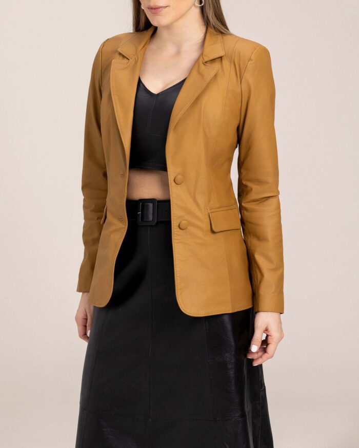 Women's Tailored Leather Blazer